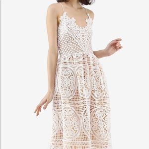 CHICWISH MOONLIT NIGHT CROSS BACK CROCHET DRESS